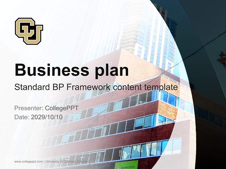 University of Colorado Denver Competition/Entrepreneurship Contest PPT Template4:3 ratio PPT effect preview image9