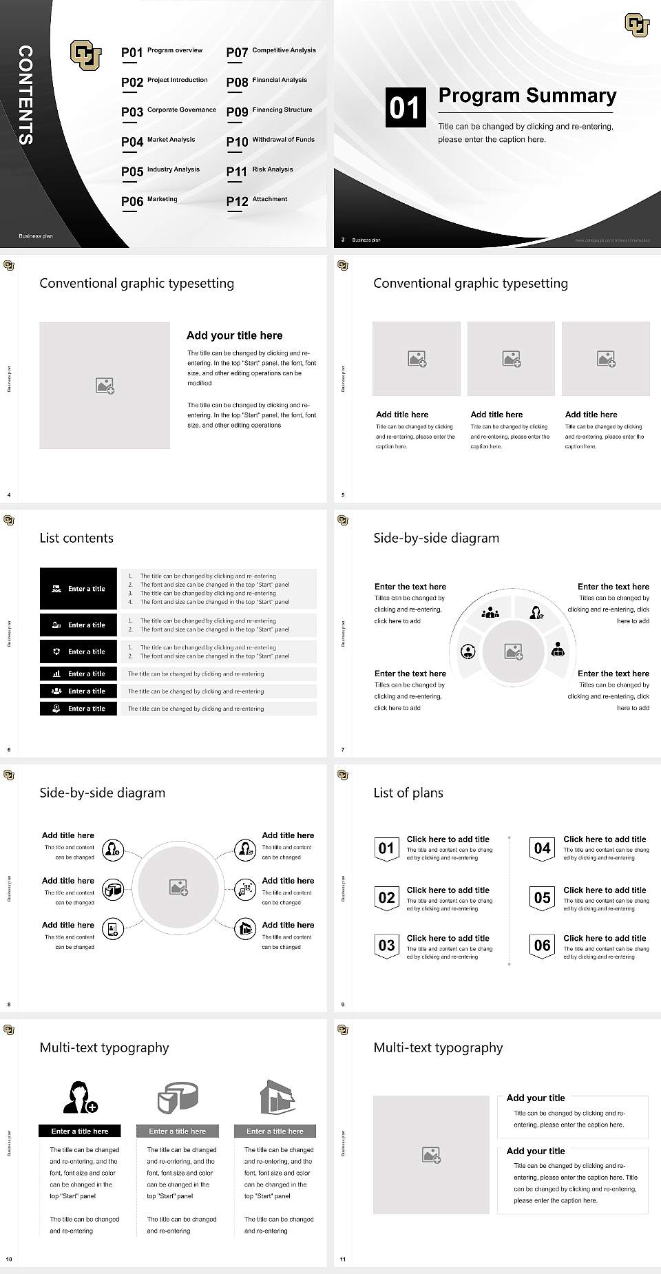 University of Colorado Denver Competition/Entrepreneurship Contest PPT Template4:3 ratio PPT effect preview image2