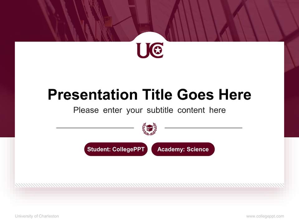 University of Charleston National Scholarship Defense PPT Template4:3 ratio PPT effect preview image4