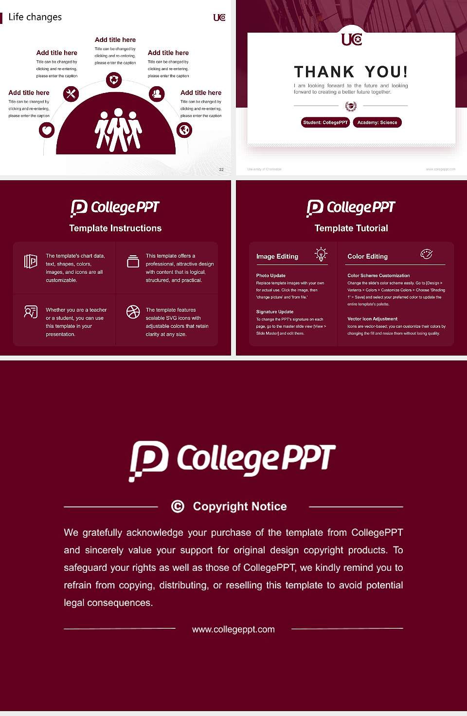 University of Charleston National Scholarship Defense PPT Template4:3 ratio PPT effect preview image4