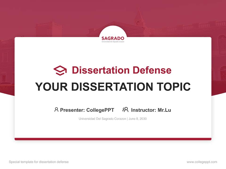 Universidad Del Sagrado Corazon Graduation Thesis Defense PPT Template4:3 ratio PPT effect preview image7