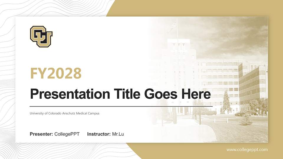 University of Colorado Anschutz Medical Campus Academic Presentation/Research Findings Report PPT Template16:9 ratio PPT effect preview image