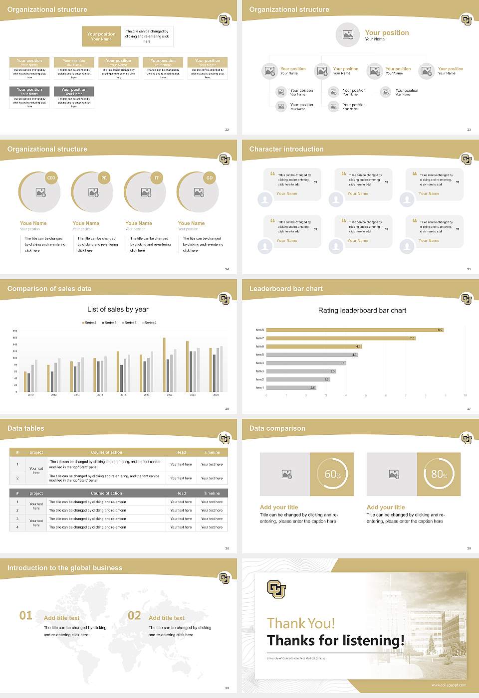 University of Colorado Anschutz Medical Campus Academic Presentation/Research Findings Report PPT Template16:9 ratio PPT effect preview image4