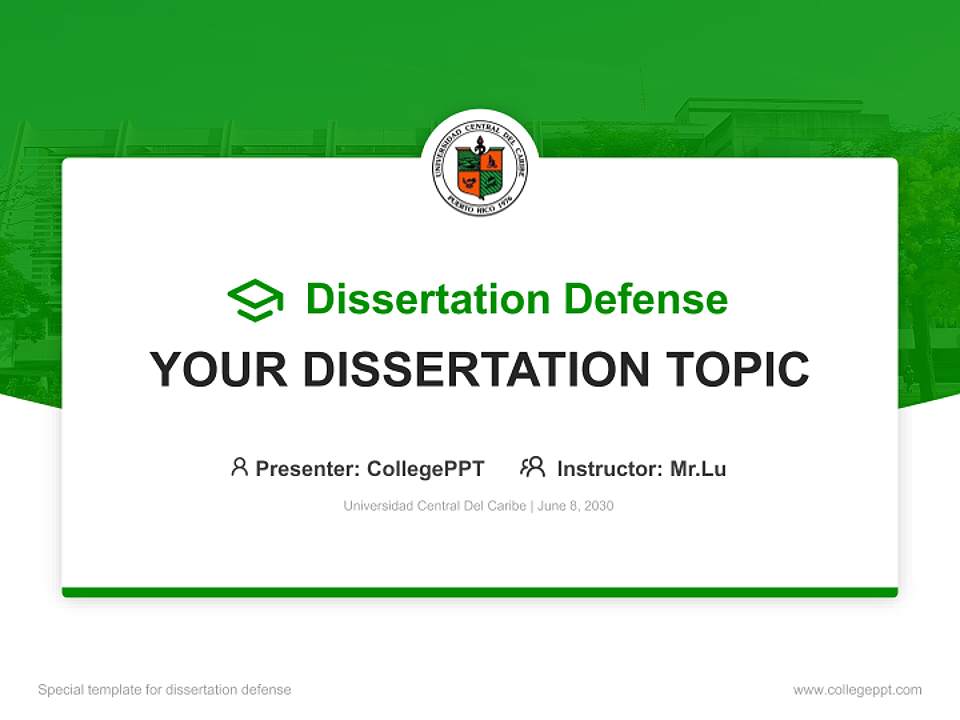 Universidad Central Del Caribe Graduation Thesis Defense PPT Template4:3 ratio PPT effect preview image7
