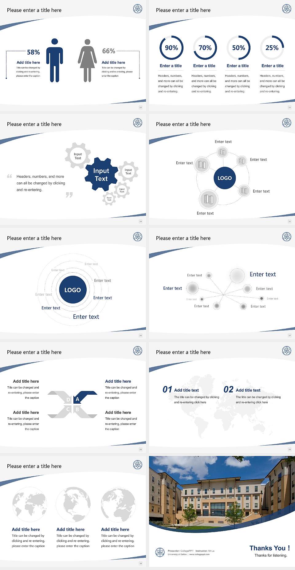 University of Dallas Course/Courseware Creation PPT Template4:3 ratio PPT effect preview image4