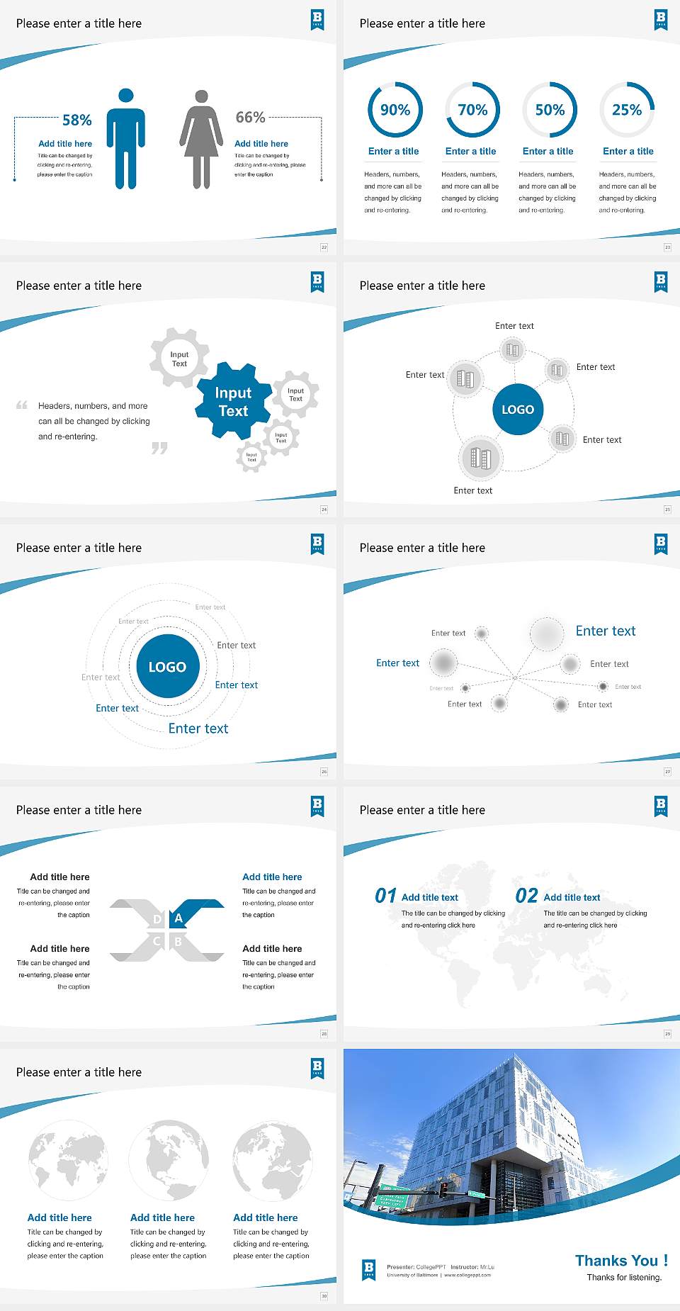 University of Baltimore Course/Courseware Creation PPT Template4:3 ratio PPT effect preview image4