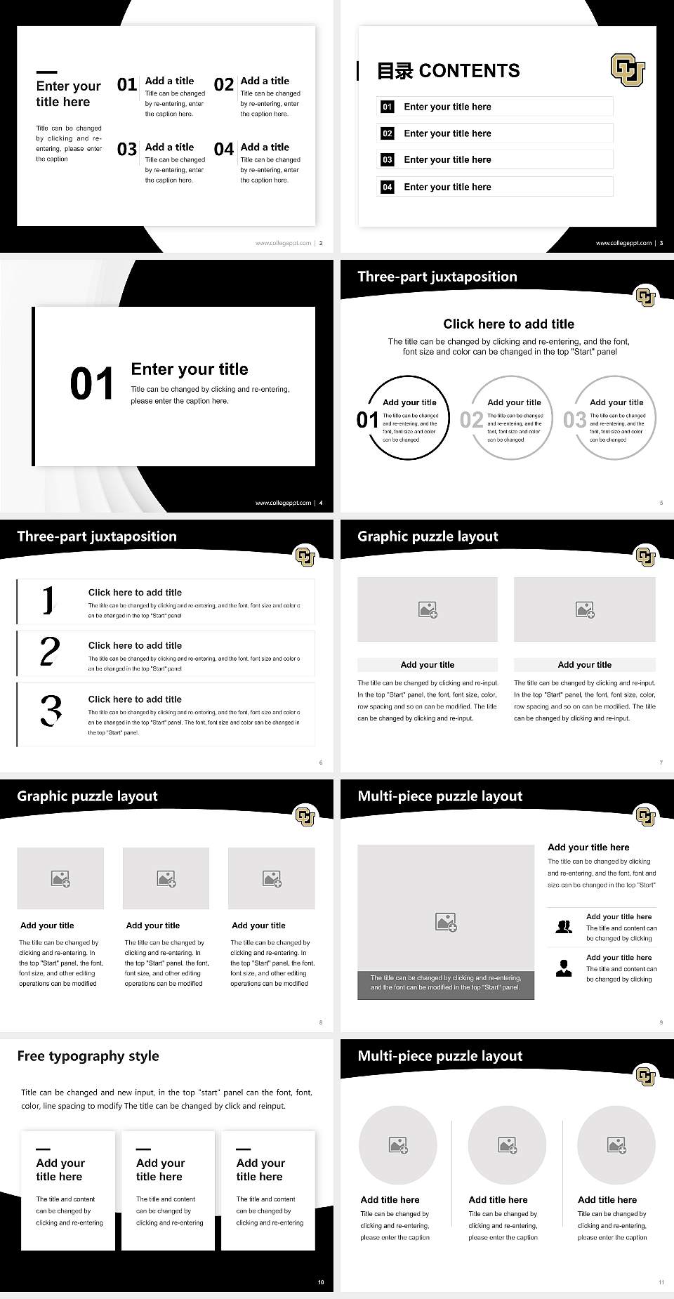 University of Colorado Denver Academic Presentation/Research Findings Report PPT Template4:3 ratio PPT effect preview image2