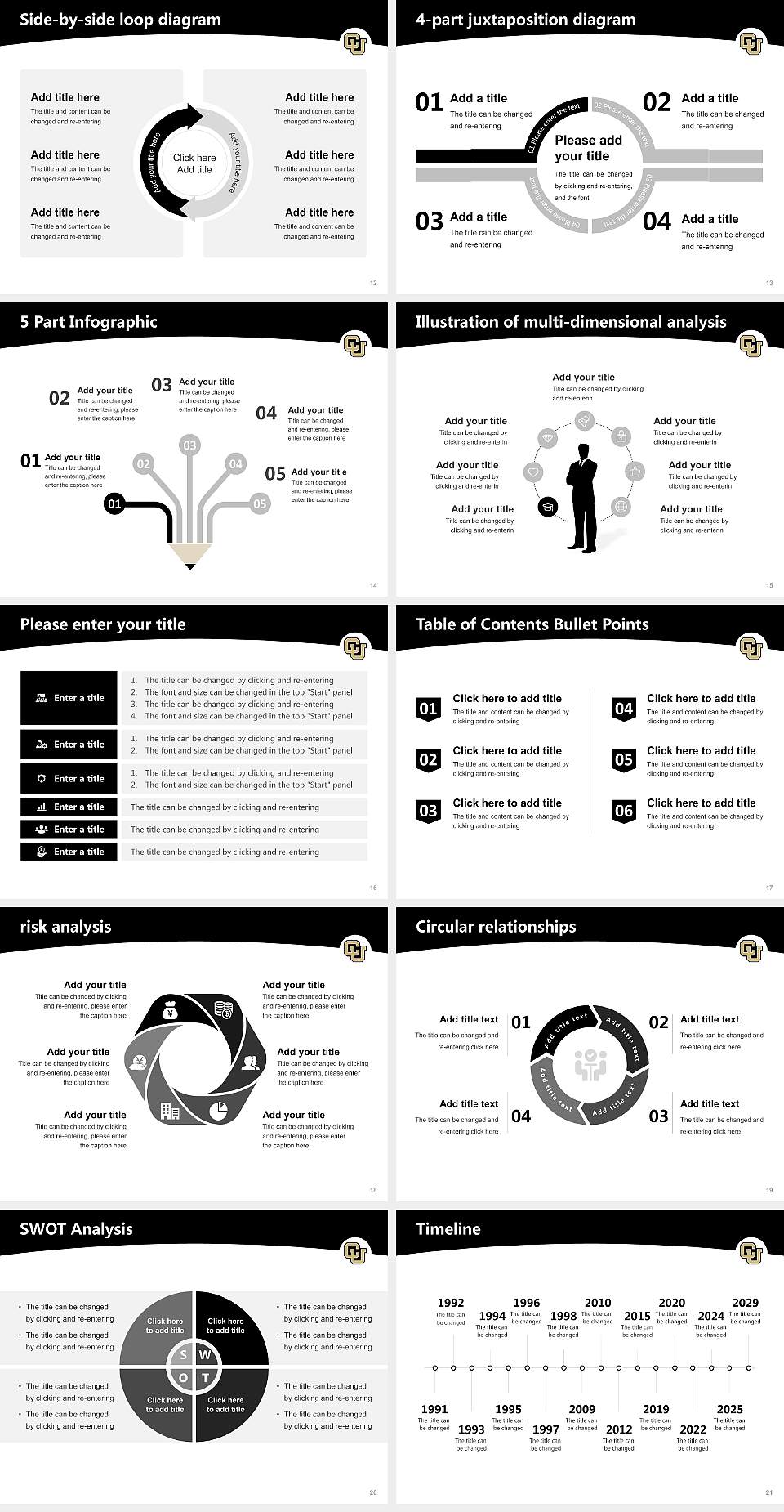 University of Colorado Denver Academic Presentation/Research Findings Report PPT Template4:3 ratio PPT effect preview image3