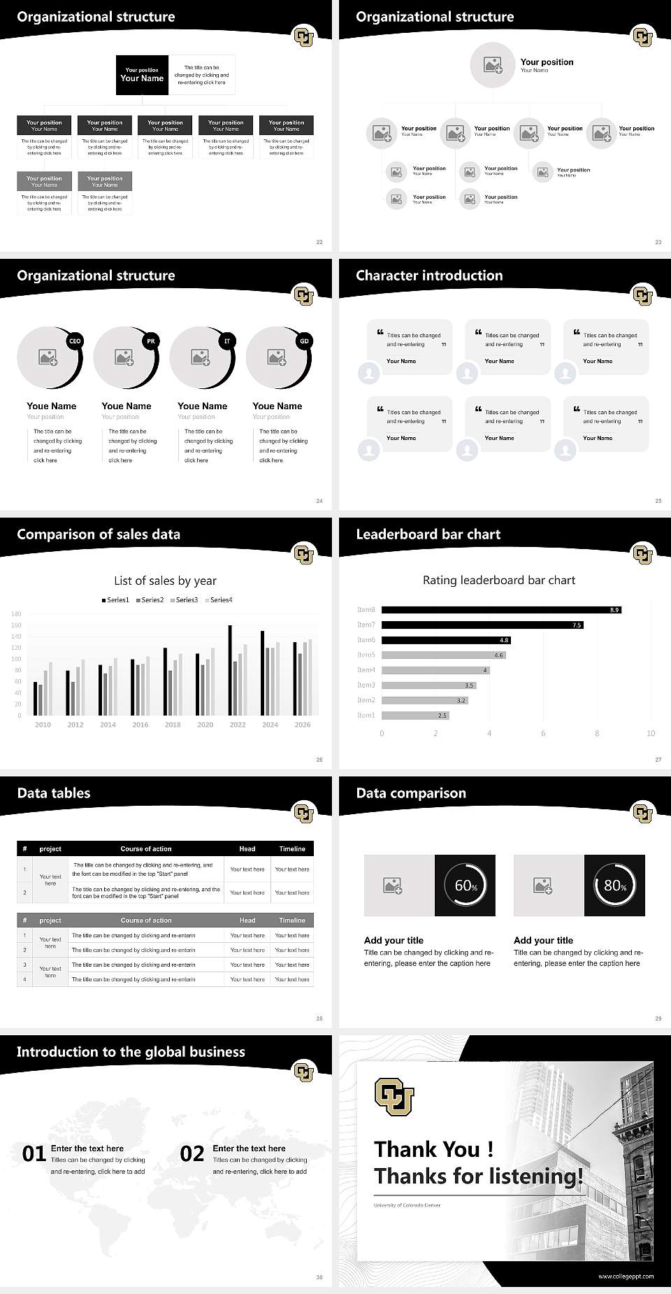 University of Colorado Denver Academic Presentation/Research Findings Report PPT Template4:3 ratio PPT effect preview image4