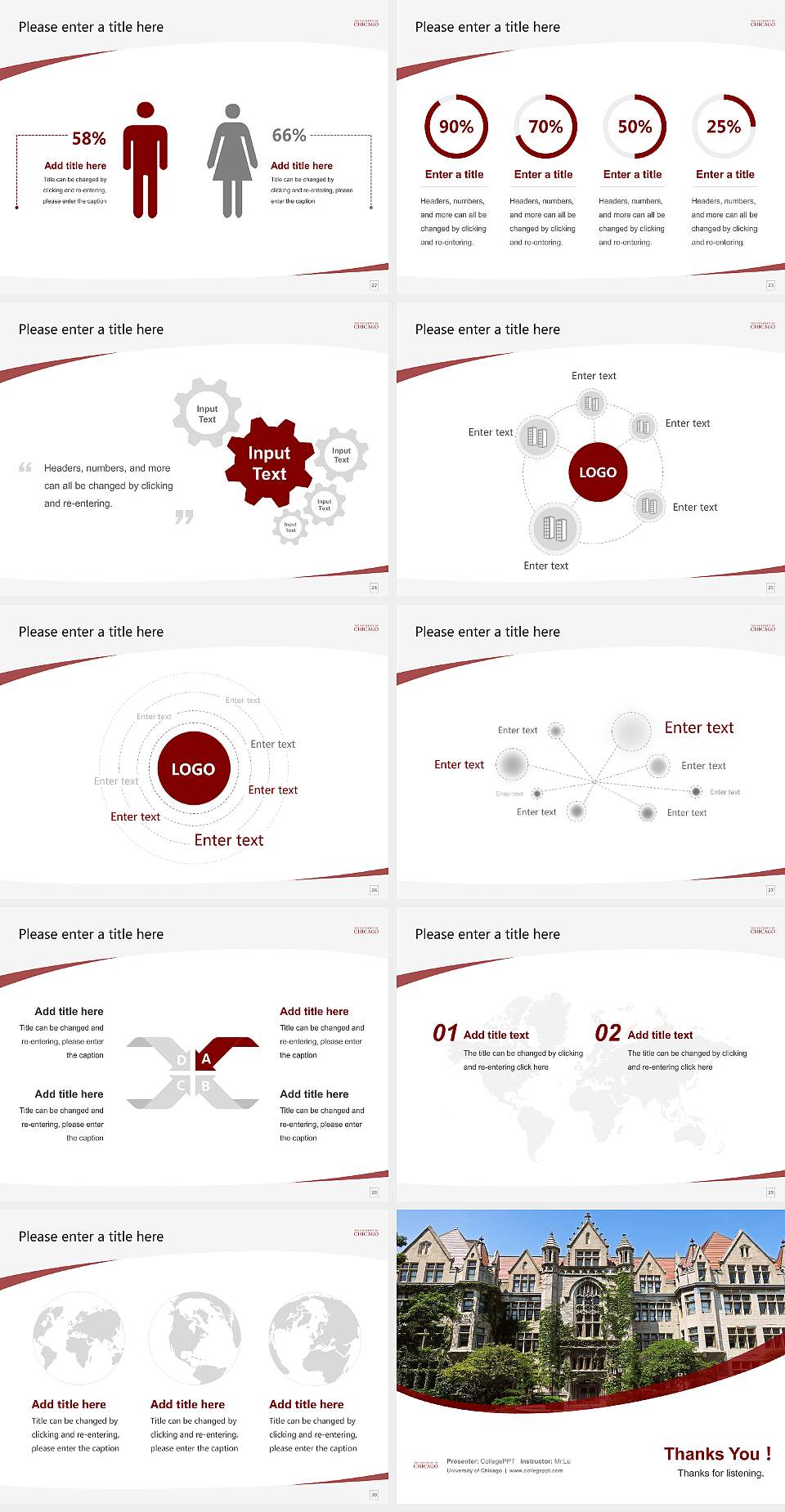 University of Chicago Course/Courseware Creation PPT Template4:3 ratio PPT effect preview image4