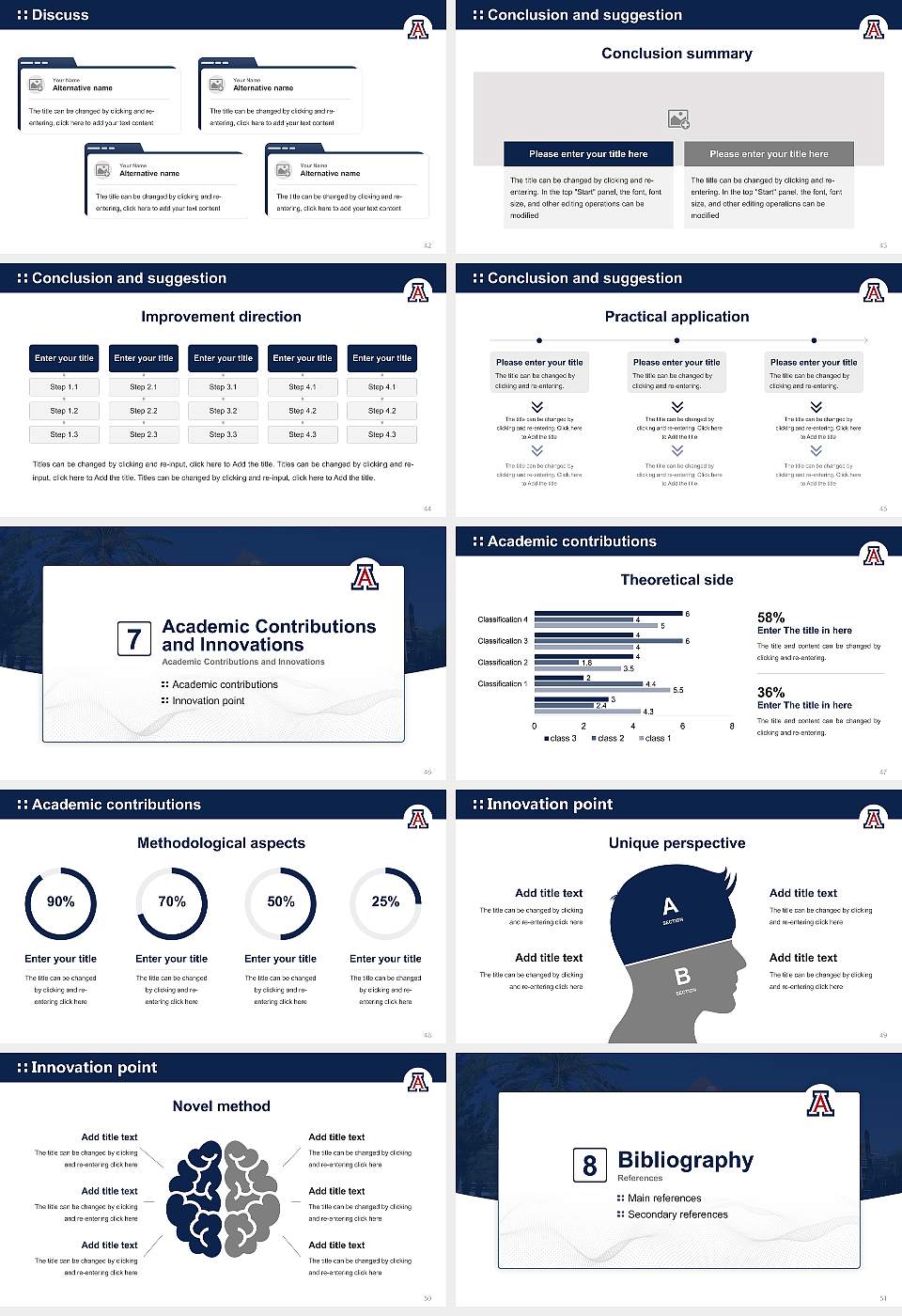 University of Arizona Graduation Thesis Defense PPT Template16:9 ratio PPT effect preview image6
