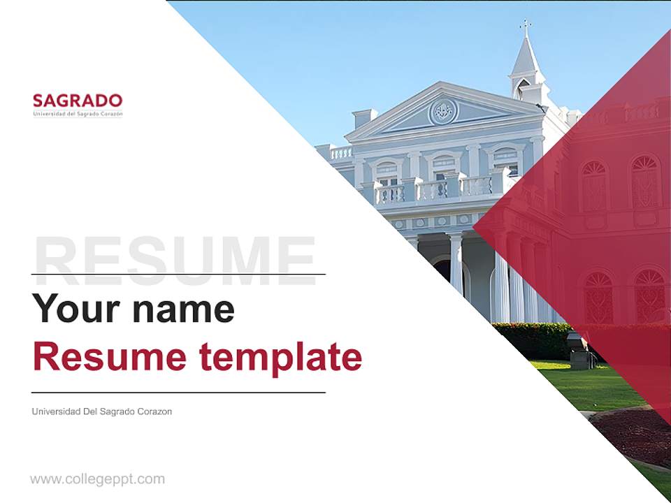 Universidad Del Sagrado Corazon Resume PPT Template4:3 ratio PPT effect preview image5