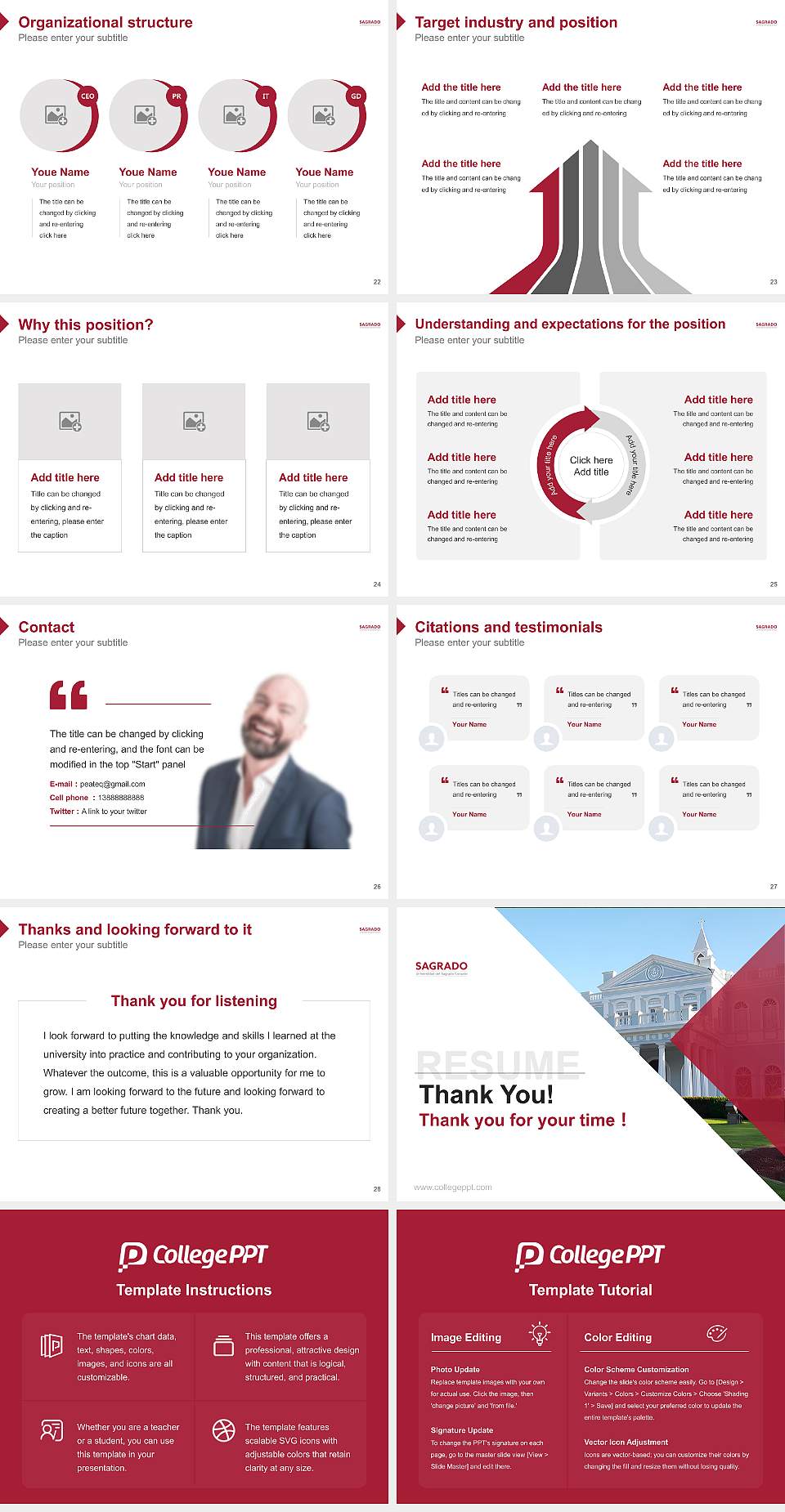 Universidad Del Sagrado Corazon Resume PPT Template4:3 ratio PPT effect preview image4