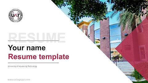 University of Advancing Technology Resume PPT Template