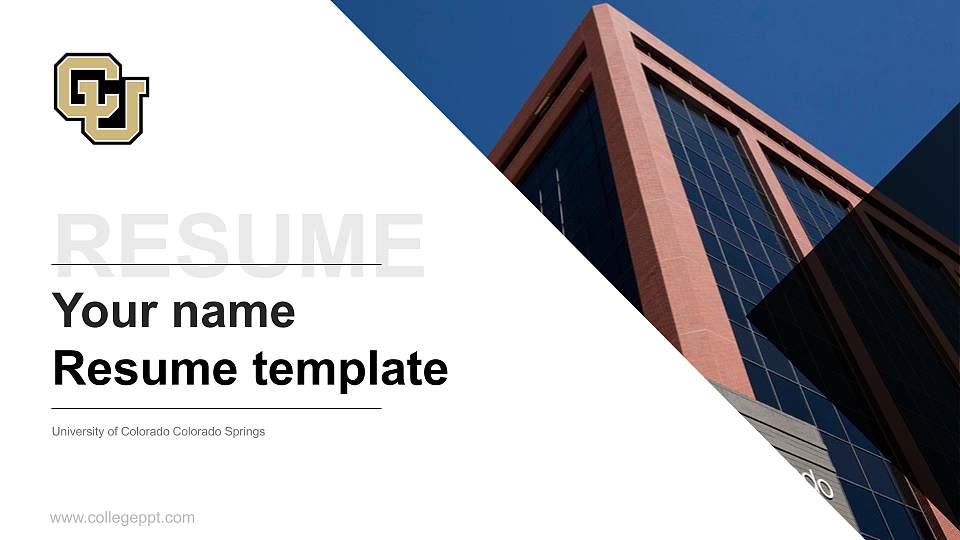 University of Colorado Colorado Springs Resume PPT Template16:9 ratio PPT effect preview image