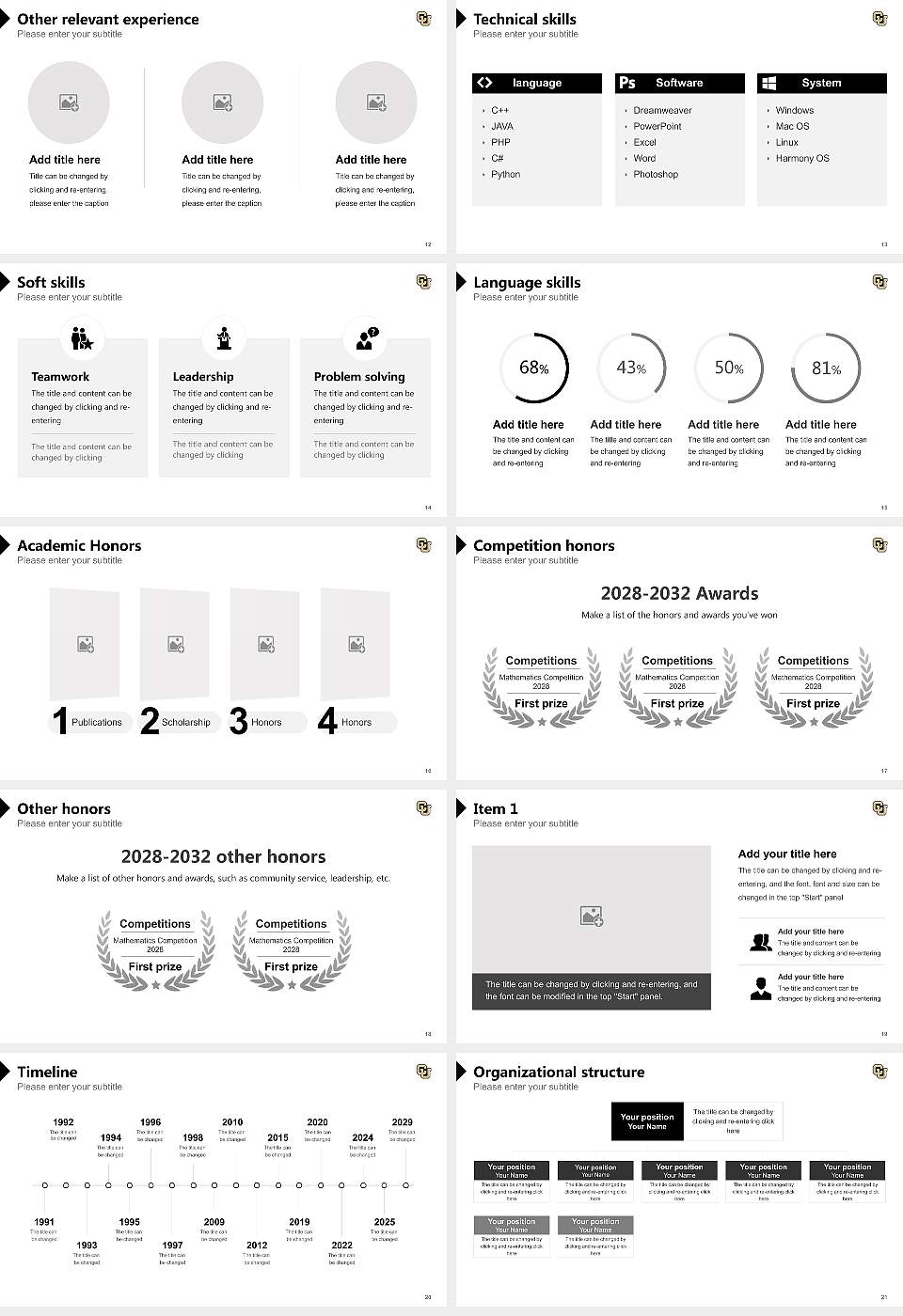 University of Colorado Colorado Springs Resume PPT Template16:9 ratio PPT effect preview image3