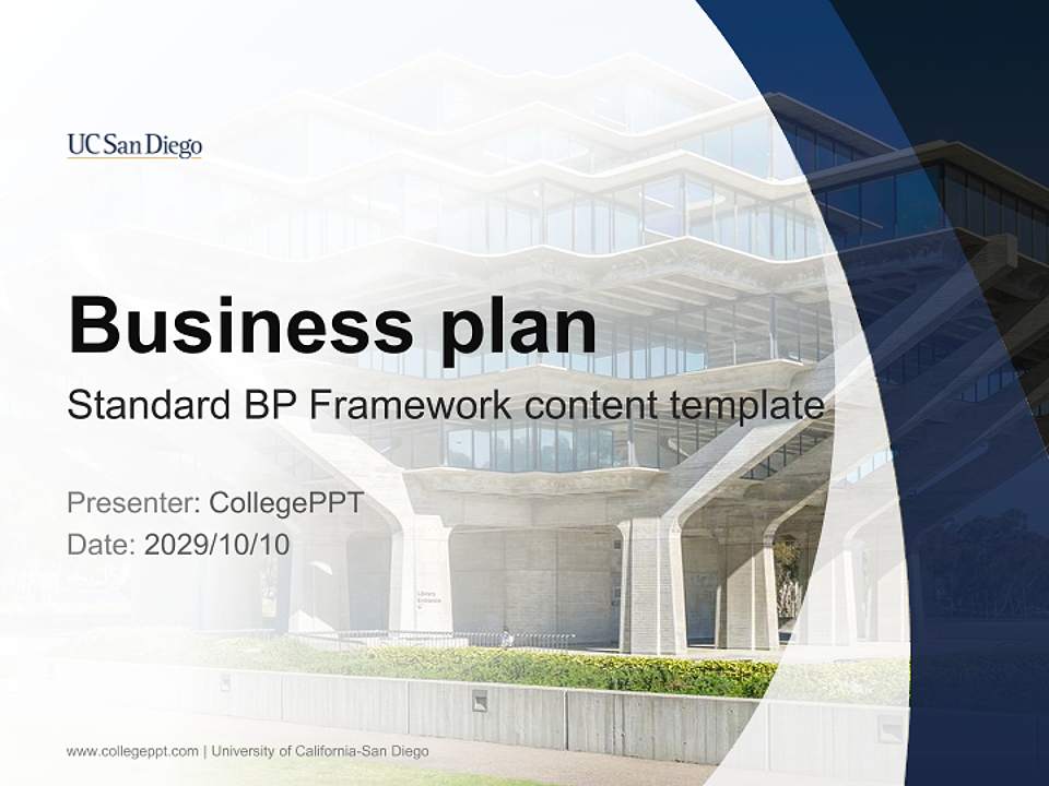 University of California-San Diego Competition/Entrepreneurship Contest PPT Template4:3 ratio PPT effect preview image9