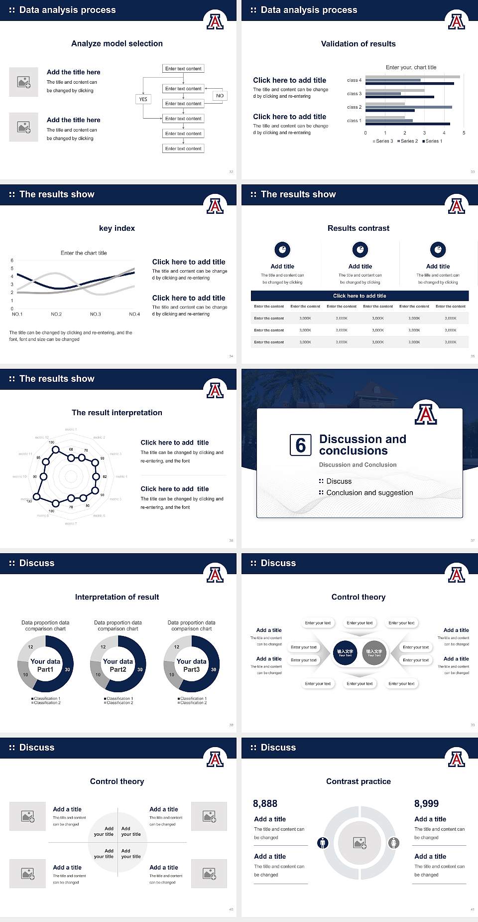 University of Arizona Graduation Thesis Defense PPT Template4:3 ratio PPT effect preview image5