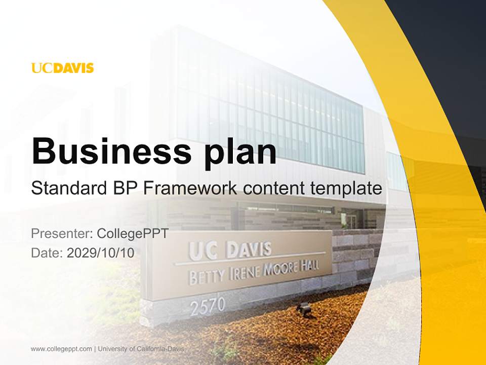 University of California-Davis Competition/Entrepreneurship Contest PPT Template4:3 ratio PPT effect preview image9