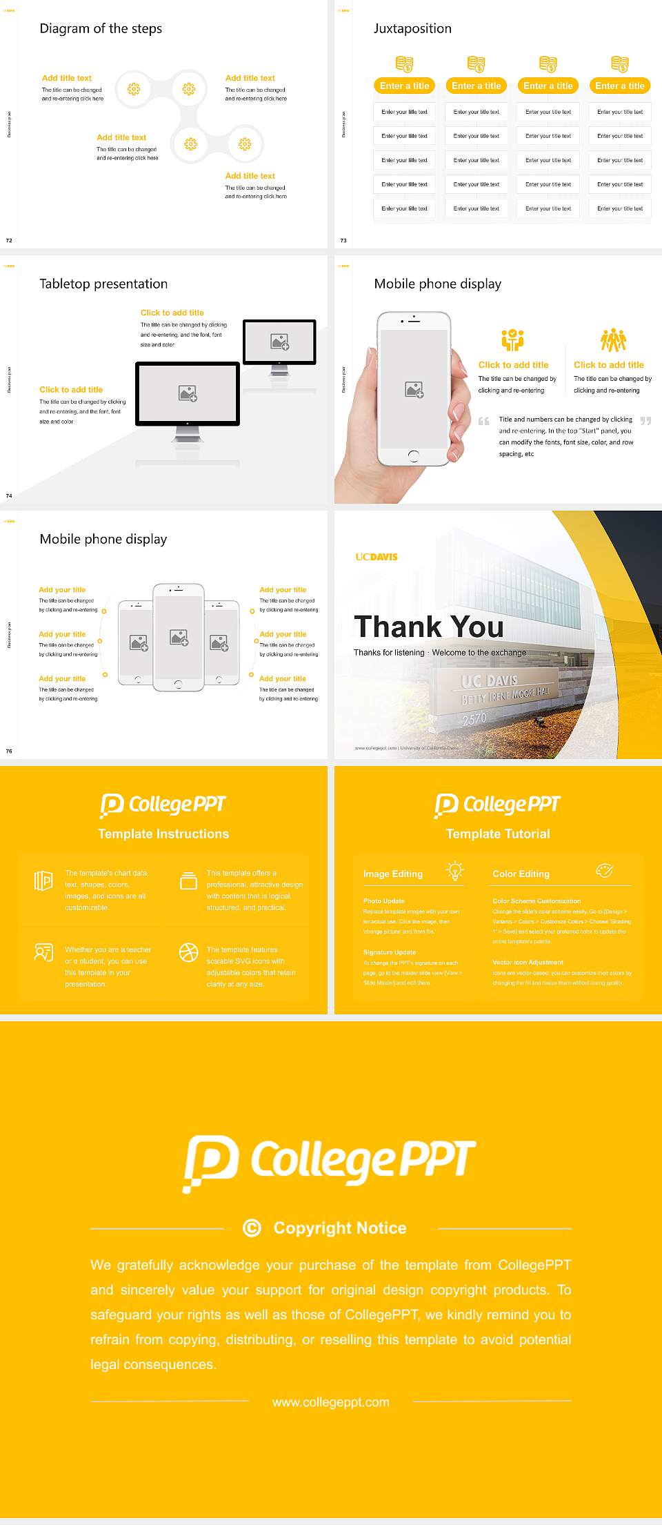 University of California-Davis Competition/Entrepreneurship Contest PPT Template4:3 ratio PPT effect preview image9