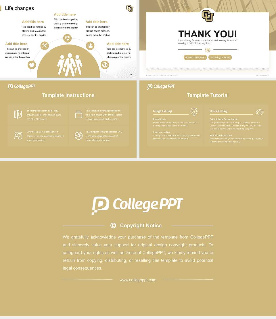 University of Colorado Anschutz Medical Campus National Scholarship Defense PPT Template16:9 ratio PPT effect preview image4