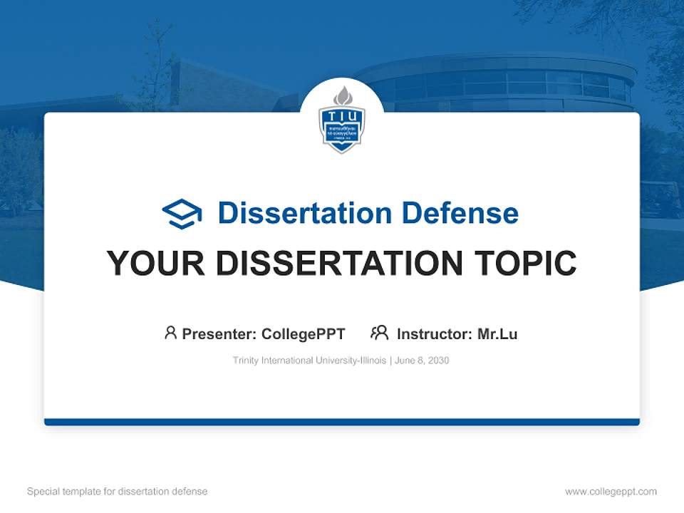 Trinity International University-Illinois Graduation Thesis Defense PPT Template4:3 ratio PPT effect preview image7