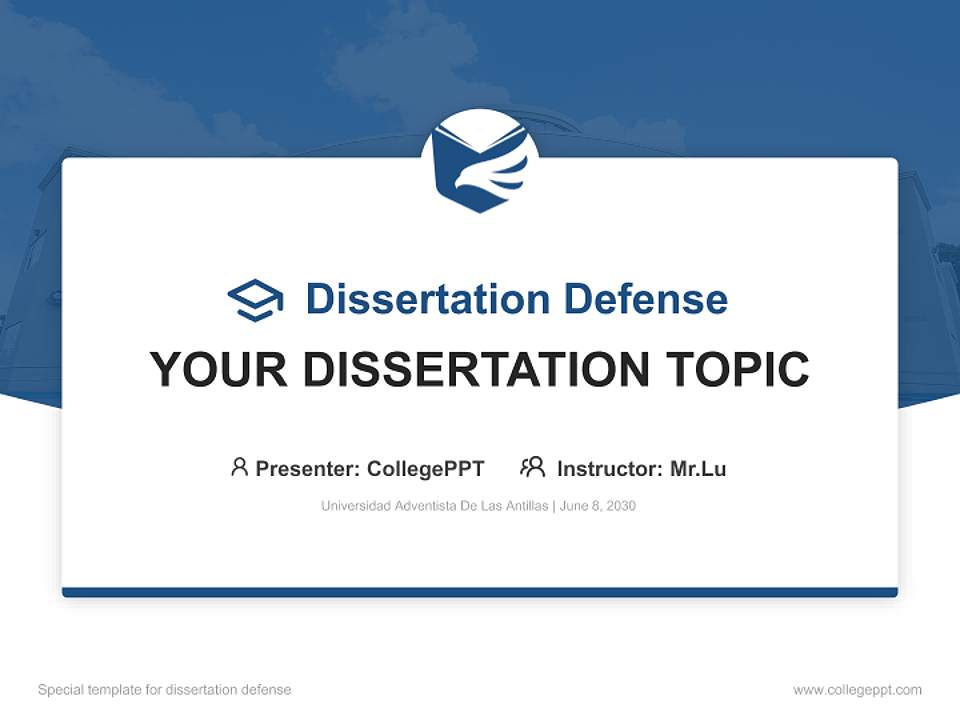 Universidad Adventista De Las Antillas Graduation Thesis Defense PPT Template4:3 ratio PPT effect preview image7