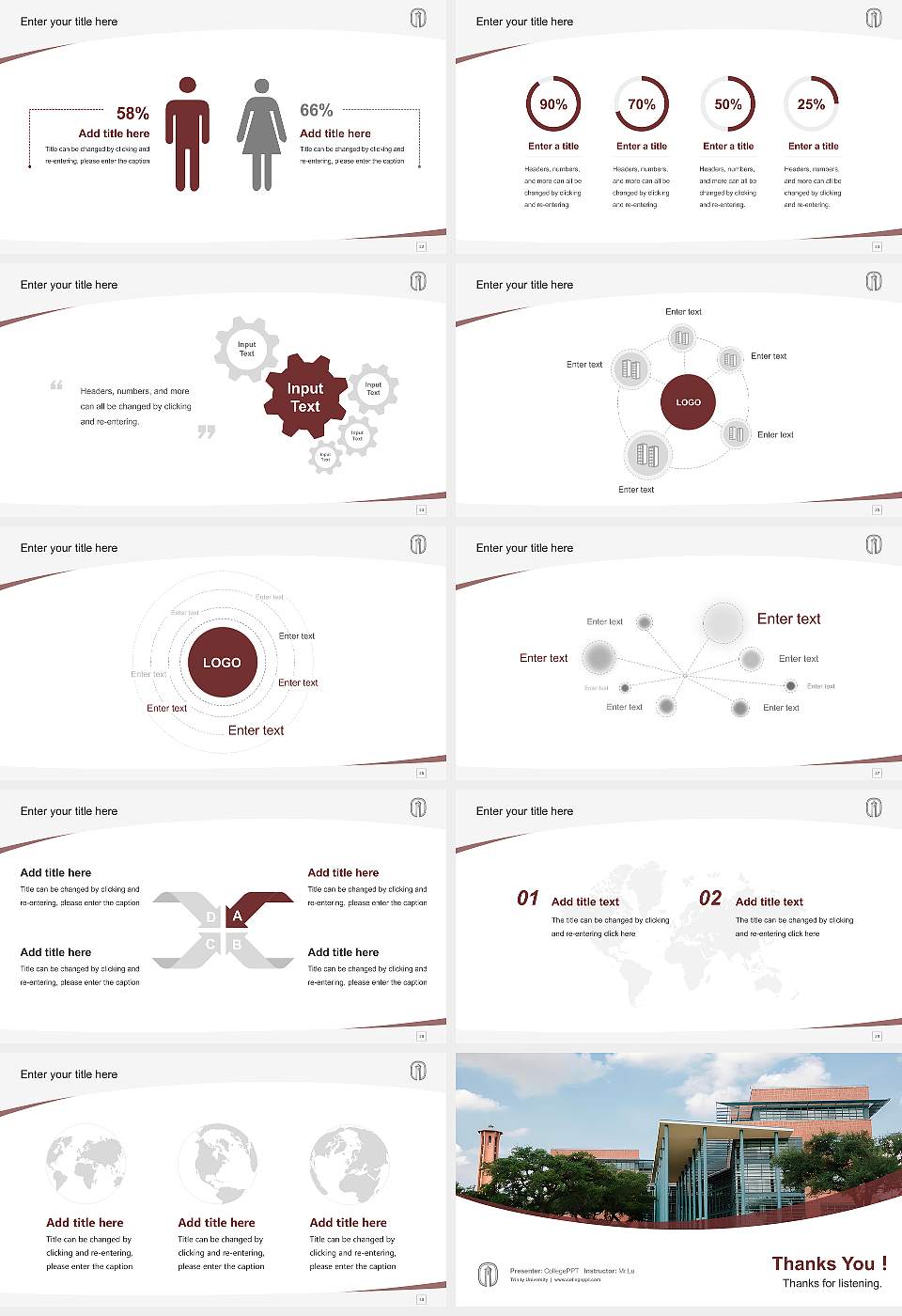 Trinity University Course/Courseware Creation PPT Template16:9 ratio PPT effect preview image4