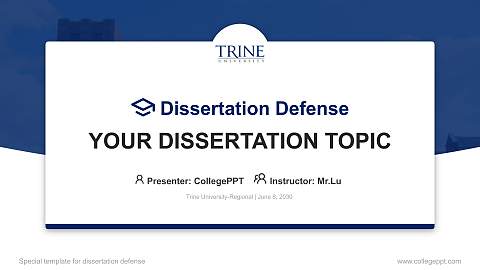Trine University-Regional Graduation Thesis Defense PPT Template
