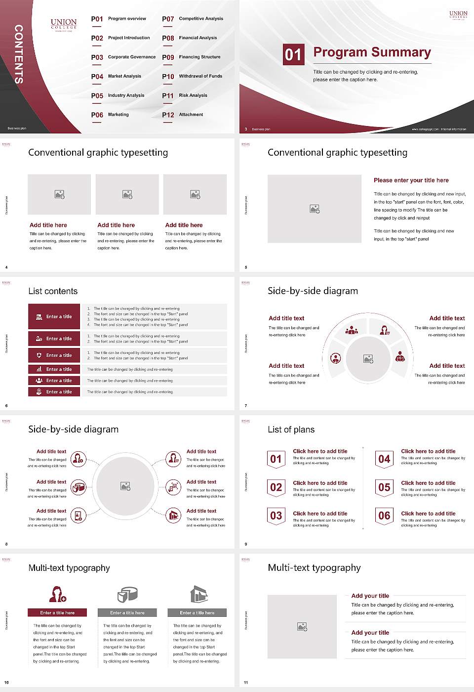 Union College Competition/Entrepreneurship Contest PPT Template16:9 ratio PPT effect preview image2