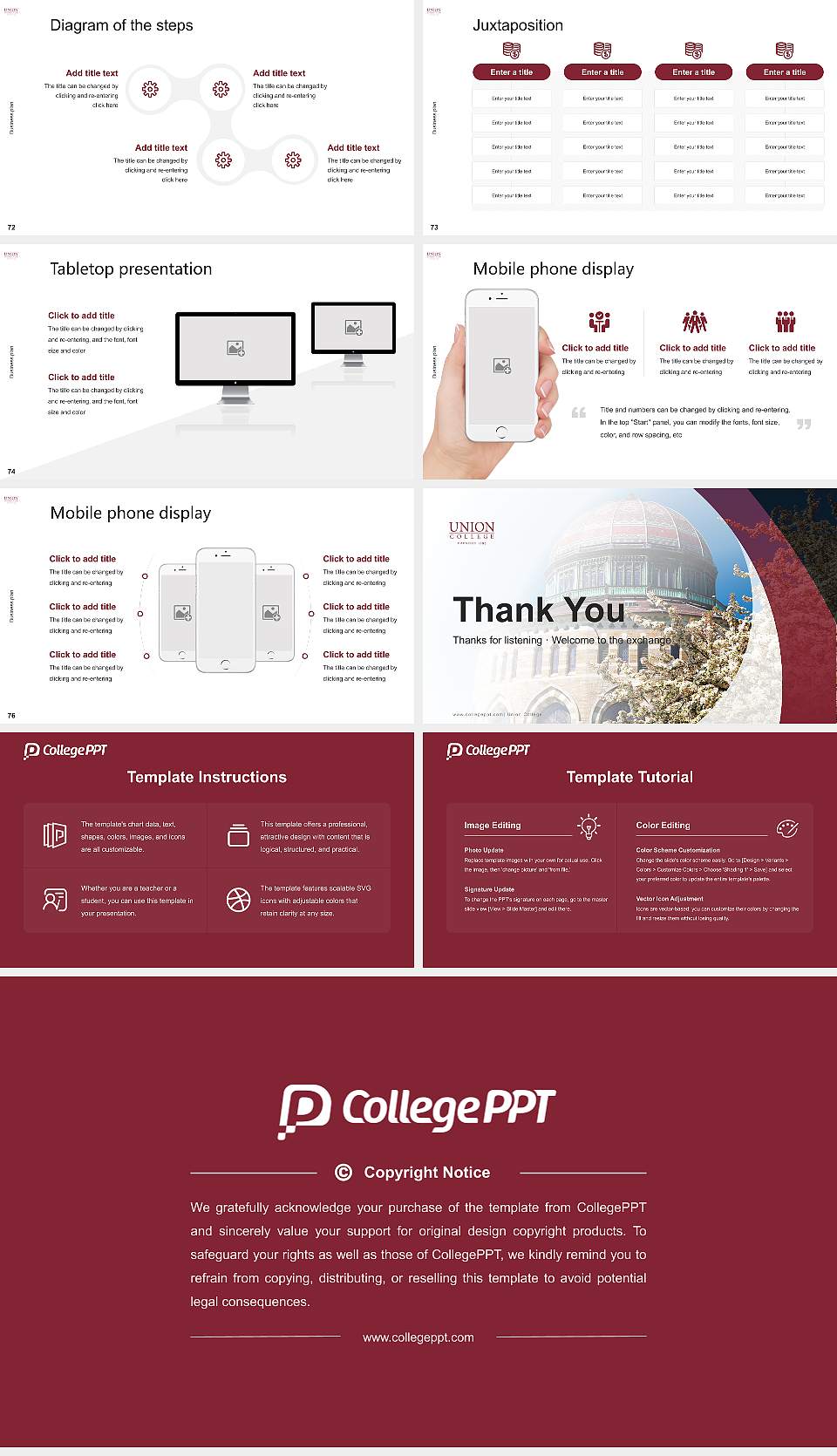 Union College Competition/Entrepreneurship Contest PPT Template16:9 ratio PPT effect preview image9