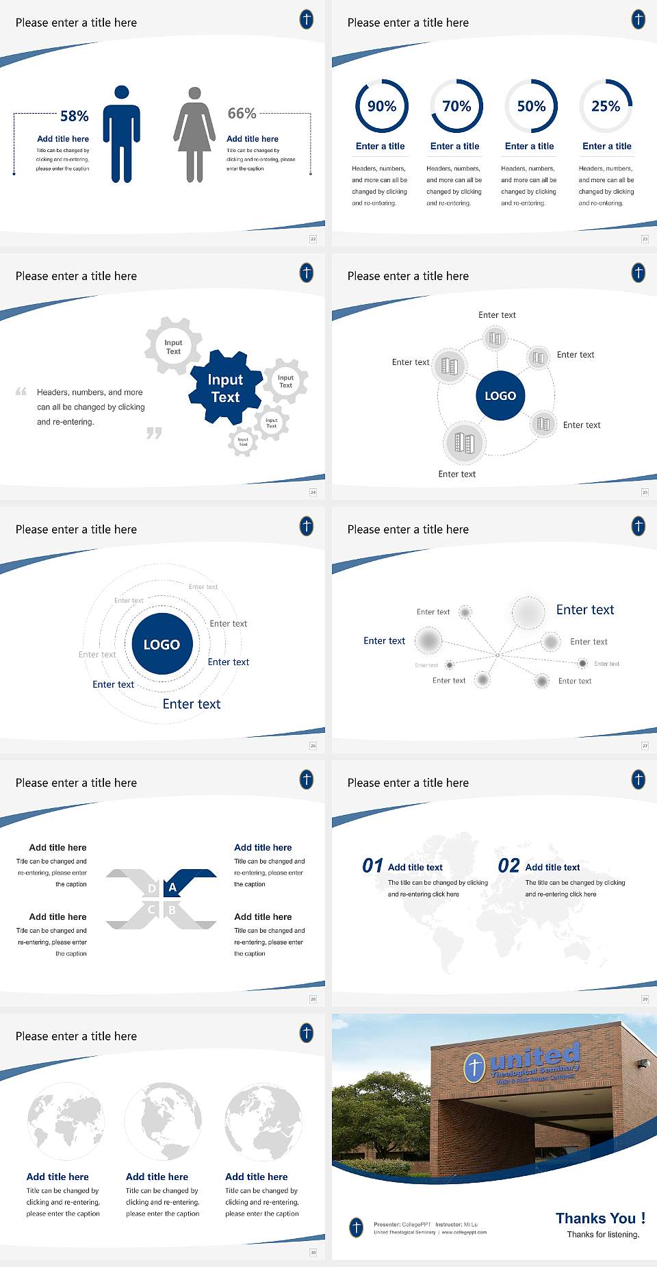 United Theological Seminary Course/Courseware Creation PPT Template4:3 ratio PPT effect preview image4
