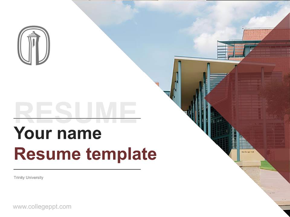 Trinity University Resume PPT Template4:3 ratio PPT effect preview image5