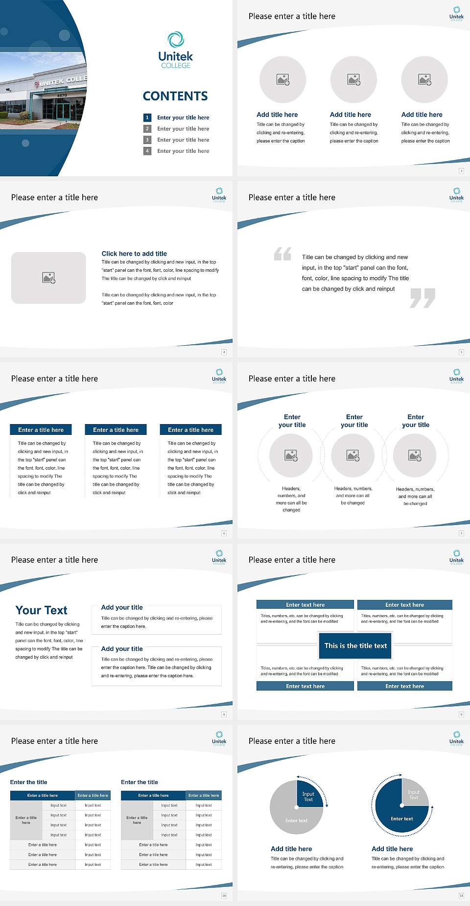 Unitek College Fremont Campus Course/Courseware Creation PPT Template4:3 ratio PPT effect preview image2