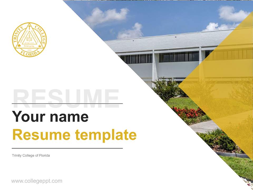 Trinity College of Florida Resume PPT Template4:3 ratio PPT effect preview image5