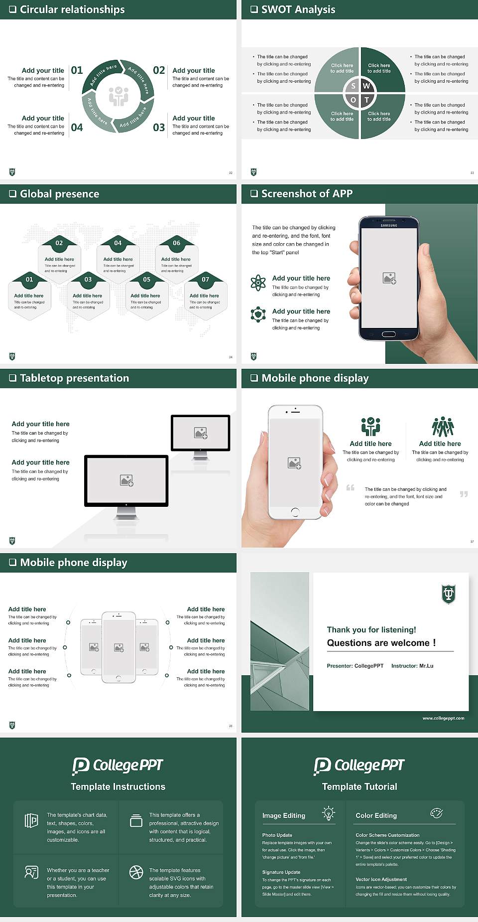 Tulane University of Louisiana General Purpose PPT Template4:3 ratio PPT effect preview image5