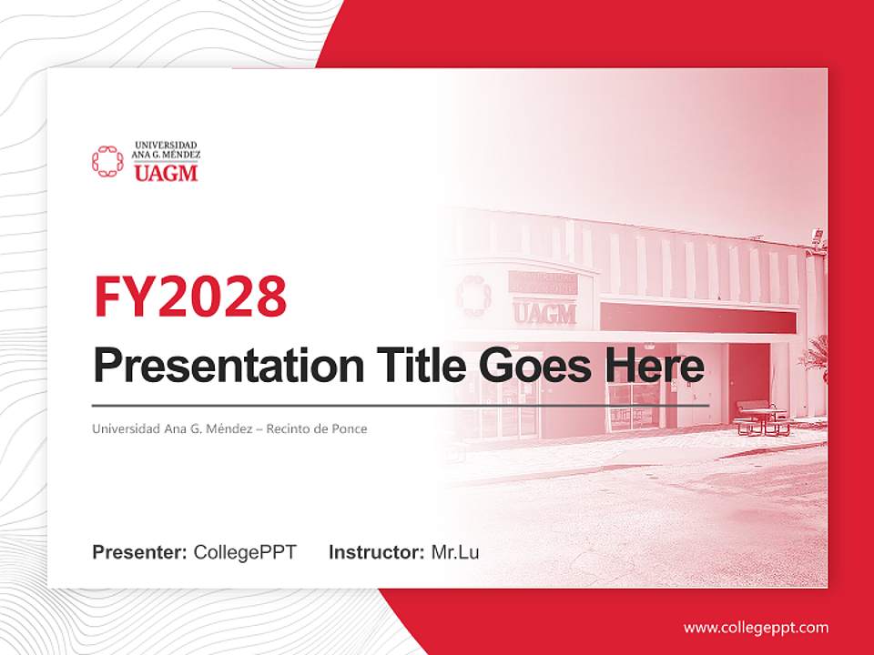 Universidad Ana G. Méndez – Recinto de Ponce Academic Presentation/Research Findings Report PPT Template4:3 ratio PPT effect preview image5