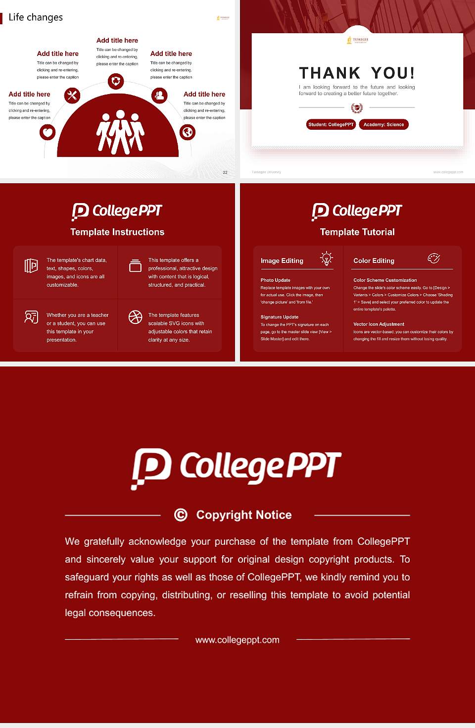 Tuskegee University National Scholarship Defense PPT Template4:3 ratio PPT effect preview image4