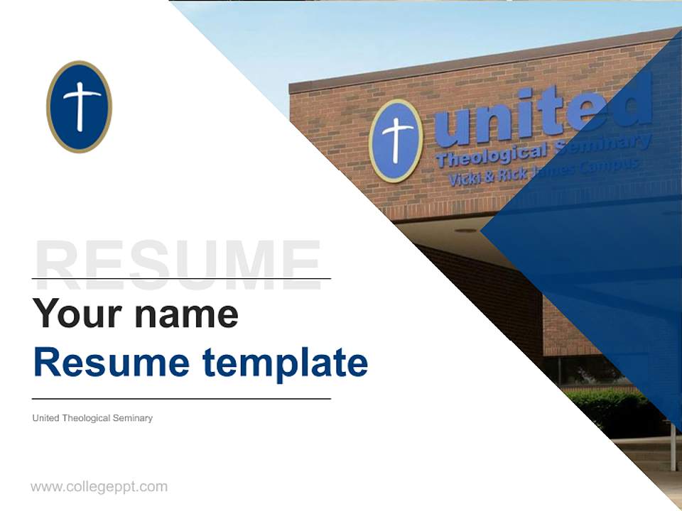 United Theological Seminary Resume PPT Template4:3 ratio PPT effect preview image5