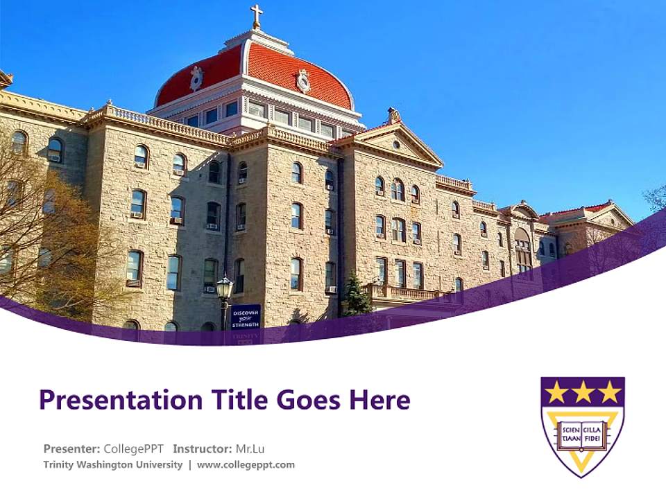 Trinity Washington University Course/Courseware Creation PPT Template4:3 ratio PPT effect preview image5