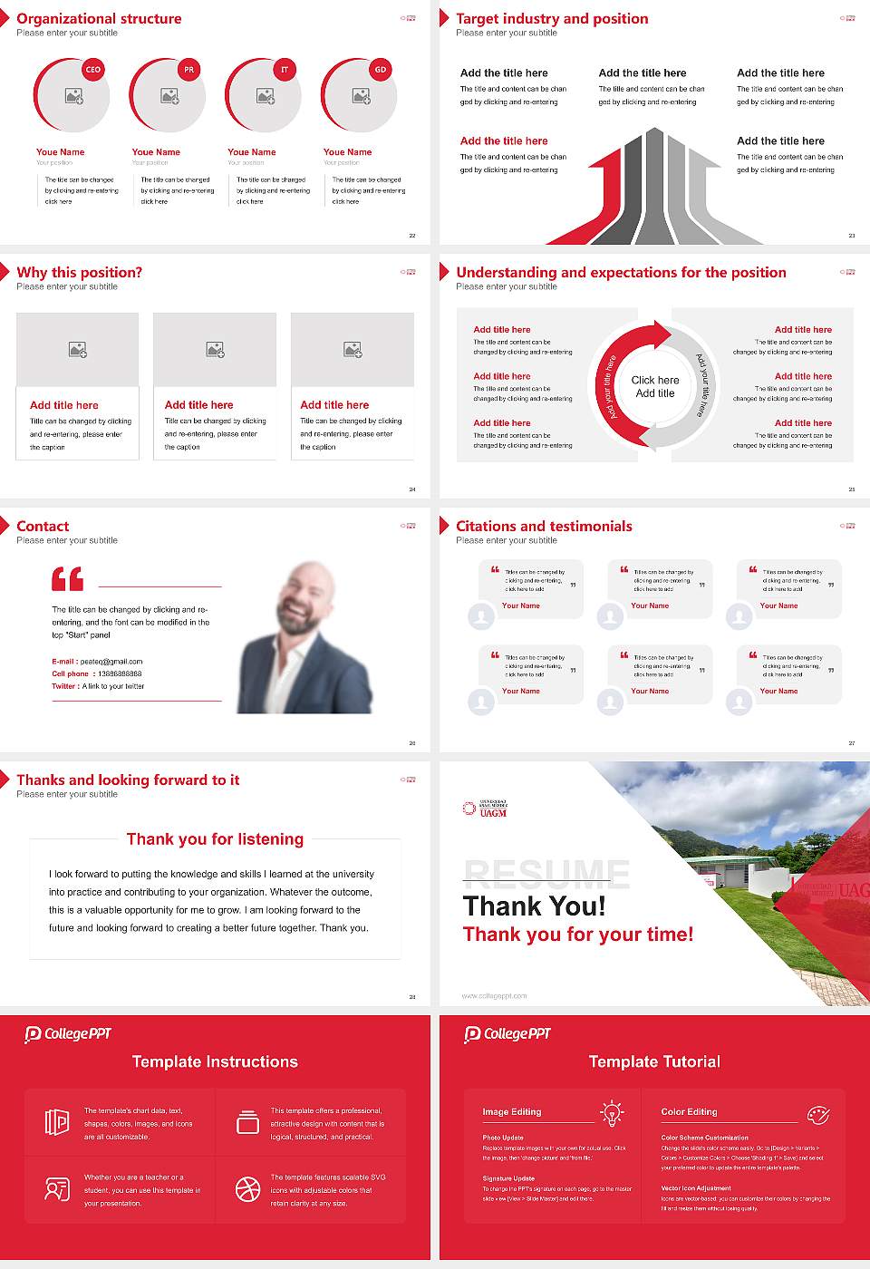 Universidad Ana G. Méndez, Recinto de Yabucoa Resume PPT Template16:9 ratio PPT effect preview image4