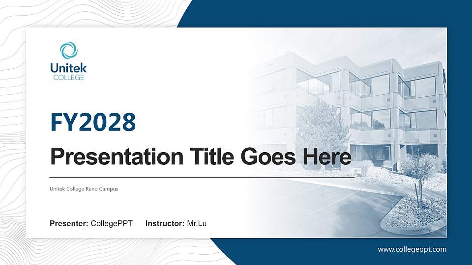 Unitek College Reno Campus Academic Presentation/Research Findings Report PPT Template16:9 ratio PPT effect preview image