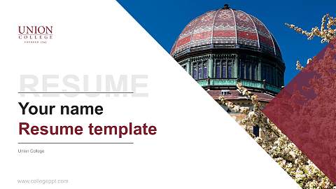 Union College Resume PPT Template