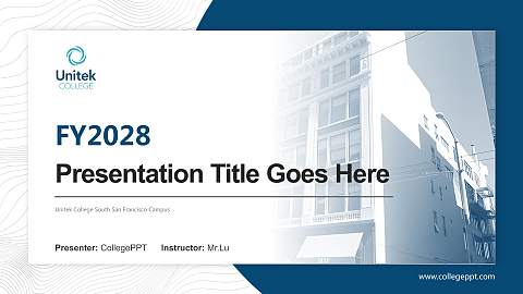 Unitek College South San Francisco Campus Academic Presentation/Research Findings Report PPT Template