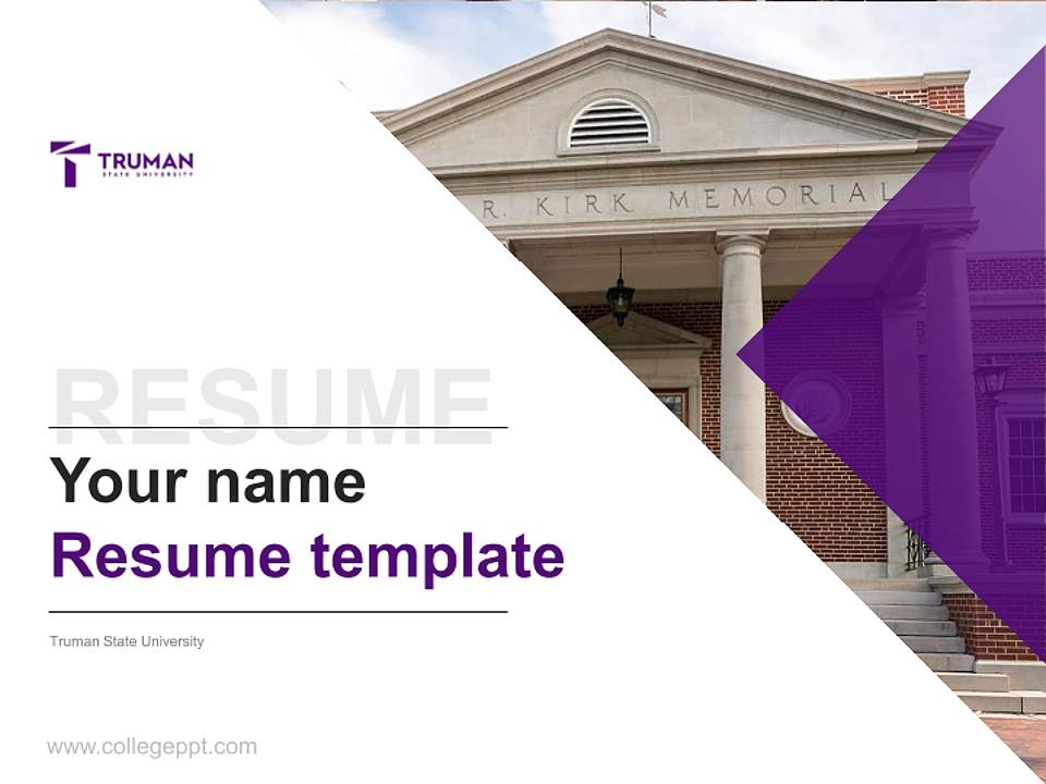 Truman State University Resume PPT Template4:3 ratio PPT effect preview image5
