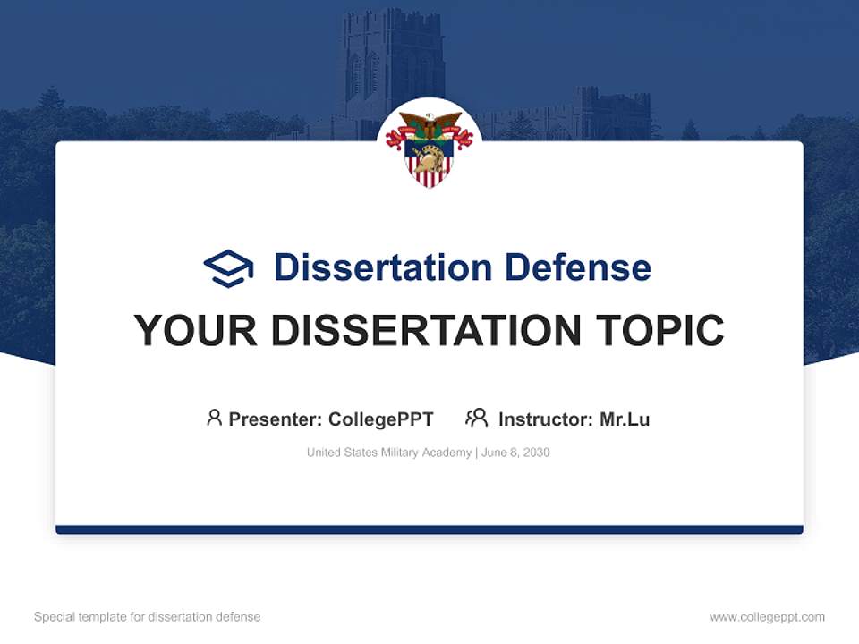 United States Military Academy Graduation Thesis Defense PPT Template4:3 ratio PPT effect preview image7