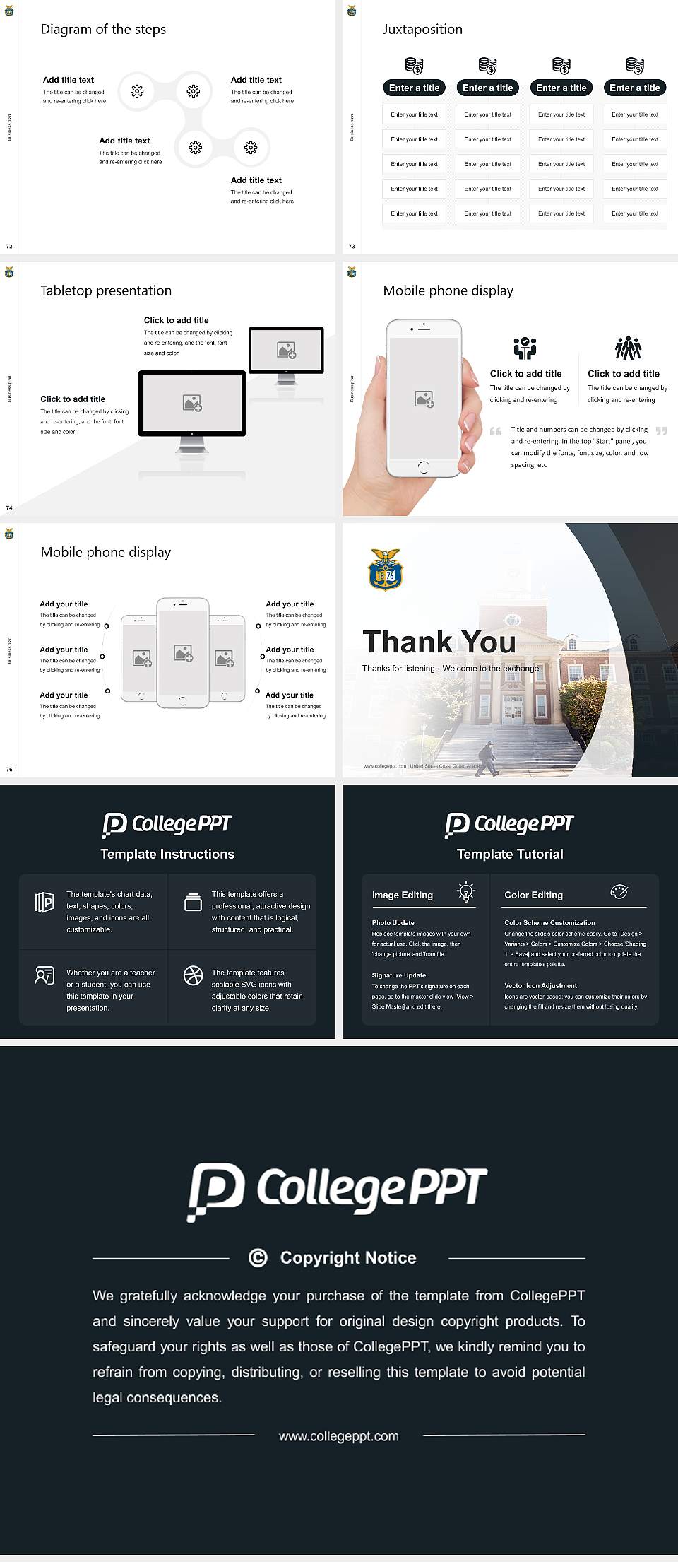 United States Coast Guard Academy Competition/Entrepreneurship Contest PPT Template4:3 ratio PPT effect preview image9