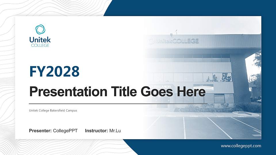 Unitek College Bakersfield Campus Academic Presentation/Research Findings Report PPT Template16:9 ratio PPT effect preview image
