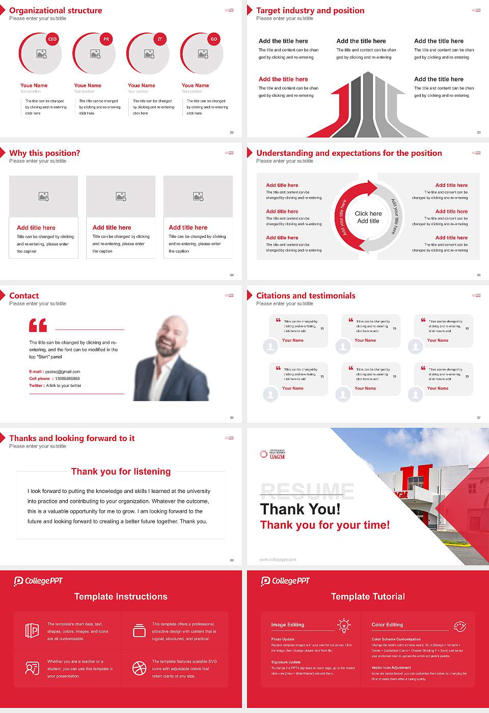 Universidad Ana G. Méndez – Recinto de Cayey Resume PPT Template16:9 ratio PPT effect preview image4