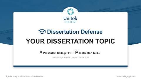 Unitek College Fremont Campus Graduation Thesis Defense PPT Template